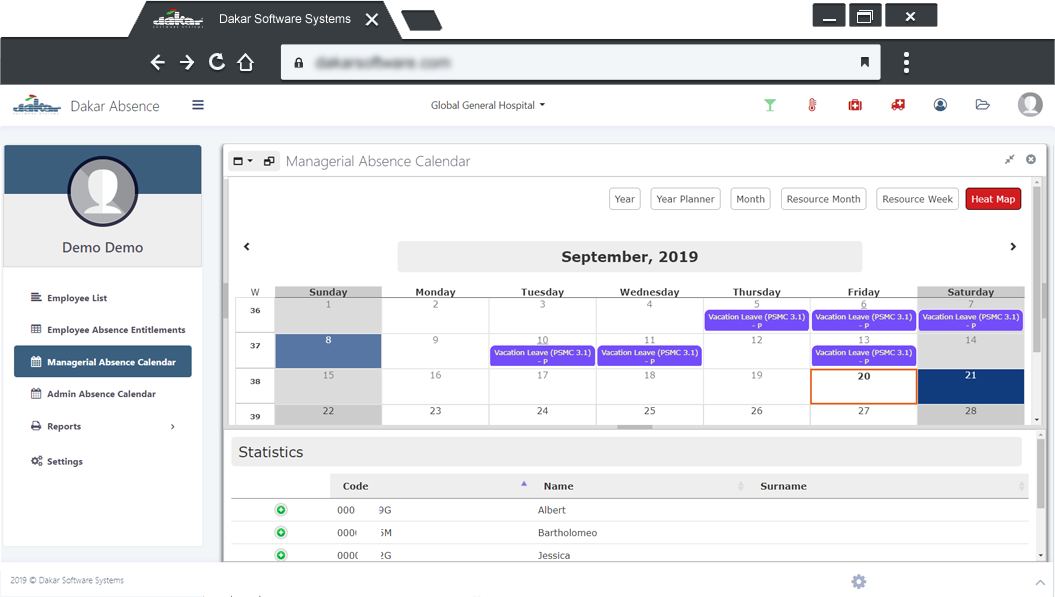 Dakar Software Systems | Absence Management