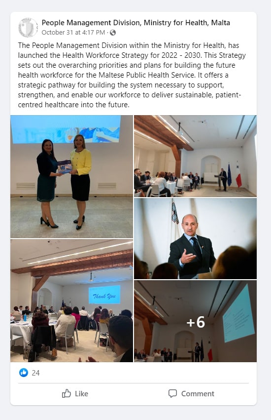 national health workforce strategy in Malta (facebook)