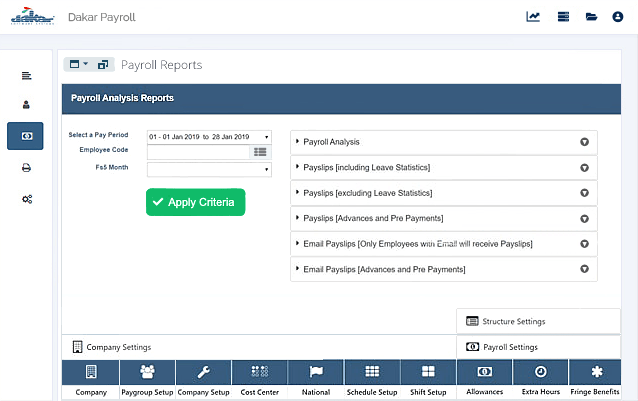 Dakar Payroll - Reports